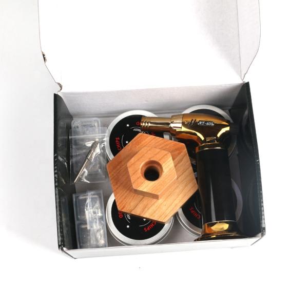 Amazon Hot sale Wooden drinkware Cocktail Smoker Kit with Torch Portable Whiskey Smoker Christmas Gift