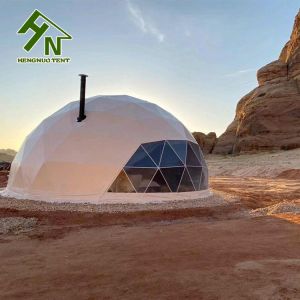 Diameter 9m Large Outdoor 4 People Glamping Dome Tent In Forest