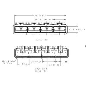 TE 2170785-6 ZQSFP+ Cage Ganged (1 x 4) with Heat Sink Connector Included