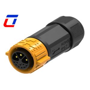 30A 3 Phase Power Connector Waterproof 9 Phase Signal Female PCB Panel Push