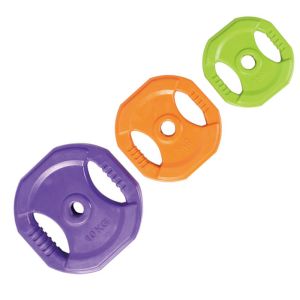 China Hollow Weight Lifting Plates 25kgs Rubber Dumbbell Plate Gym Calibrated on sale