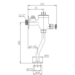 Saving Water Delayed Urinal Flush Valve For Wall-hung Urinal In Public Toilet