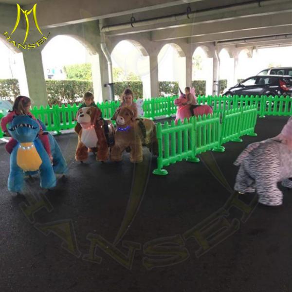 Hansel Fun 2018 game machines kids ride on plush animal scooter in China