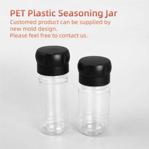 Transparent PET Plastic Seasoning Bottle Kitchen Use 100ml Spice Jars