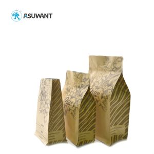 China Resealable 500 Gsm Kraft Zipper Pouch Bags Fda Approved on sale