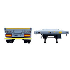 CIMC 50T 12500*2500*1530mm 12r22.5 Leaf Spring Suspension Lowbed Flatbed
