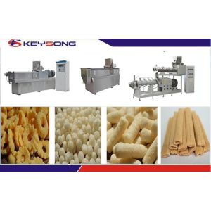 Rice Snacks Making Machine , Corn Puff Extruder Machine CE ISO Certification