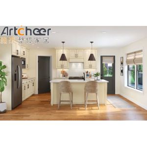 Skinny Shaker Cabinets in Oak Color Made of Solid Birch Wood for Customized