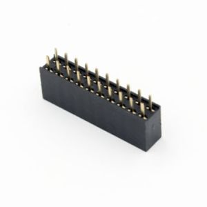 Straight dual row 2.54mm female header connector