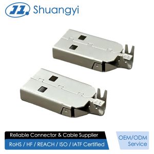 USB 2.0 AM Connector Two-Piece Metal Shell 24.7mm | Electrical Wire Cable