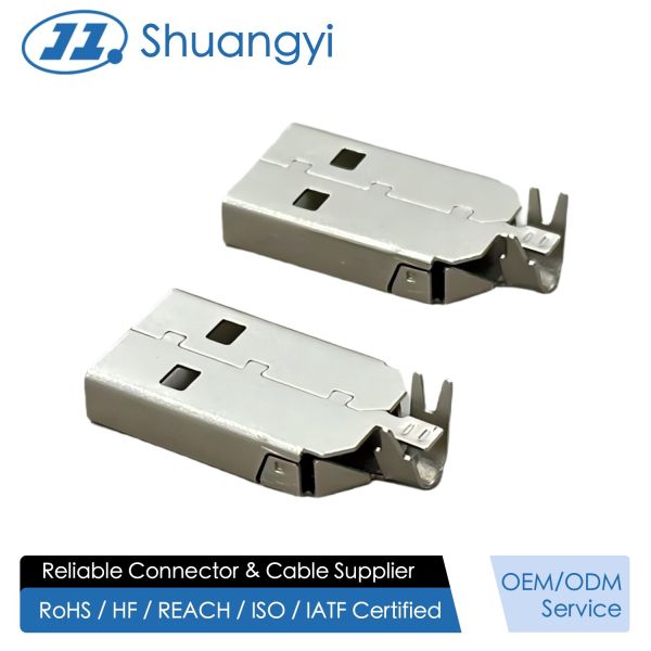 USB 2.0 AM Connector Two-Piece Metal Shell 24.7mm | Electrical Wire Cable