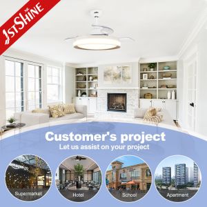 DC Motor Type LED Ceiling Fan with Folding Clear Blades 42 Inch Space Saving