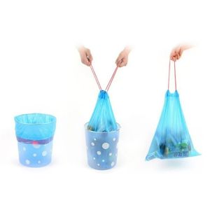 Embossing Surface Handling Plastic Tall Kitchen Drawstring Dustbin Trash Sack on