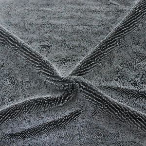 Cheap 16&quot;X16&quot; Microfiber Car Buffing Towel Black Ultra Thick 800GSM Twist Pile 70% Polyester 30% Polyamide New Arrived for sale