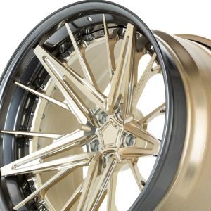 Customized 2 piece super deep dish concave brushed bronze polished wheel rim for