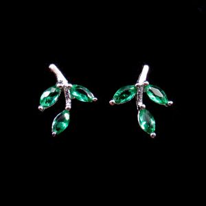 Blue Silver Cubic Zirconia Earrings With Pure 925 Silver Material