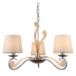 Elegant grey fabric chrome shade Chandelier for home Lighting (WH-MI-09)