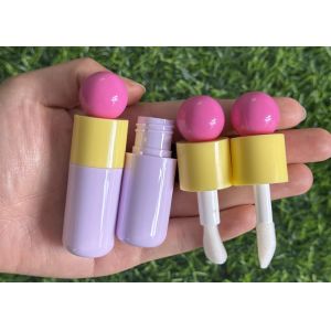 Purple 5ml Dome Lip Gloss Tube Custom logo Unique Large Brush Lip Glaze Bottle