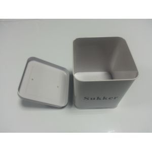 Metal Tin Cookie Containers , Rectangle Tin Case With Handle, 0.25m Thickness