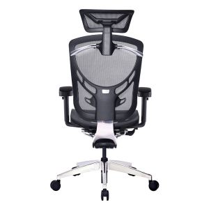 3D Headrest Chromed Ergonomic Executive Chair 4D Swivel Office Seating