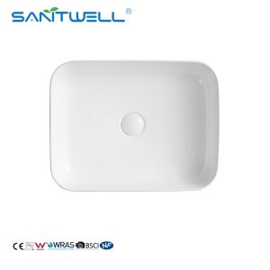 China New Model White Chaozhou Above Counter Basin Top Bathroom Sink Wash Ceramic Basin on sale