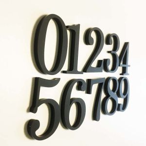 China Black Matte Acrylic House Number Plaques Signs Recyclable OEM ODM on sale