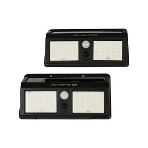 Cheap Aluminum High Power IP65 Black Solar Sensor Wall Lights Outdoor Security for sale
