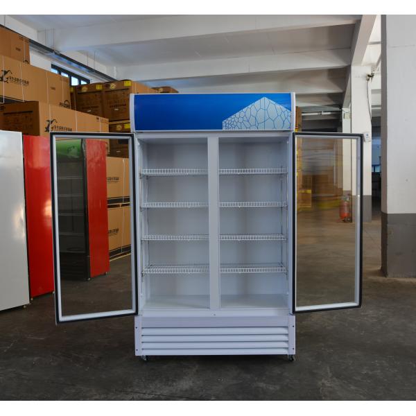 Customized Logo Acceptable 2 Doors Store Drinks Beverage Cooler for Cold