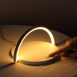 3 In 1 5000K Phone Charging Bedside Lamp , Wireless Nightstand Lamp