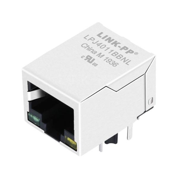 Quality RB1-1D5F8K1D Compatible LINK-PP LPJ4011BBNL 10/100 Base-T 1x1 Port RJ45 Connector Integrated with Transformer Tab Down Green/Yellow Led wholesale