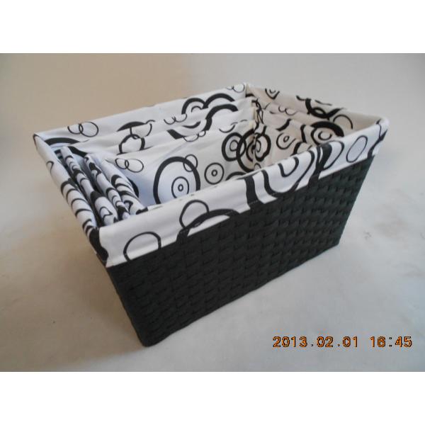 set paper storage basket with liner