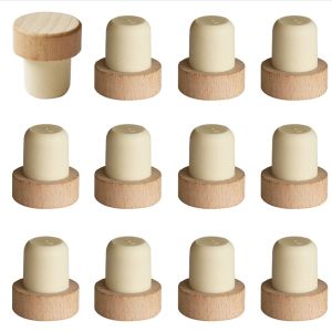 OEM ODM T Type Wooden Top Whisky Liquor Bottle Cap For Wine Glass Bottle