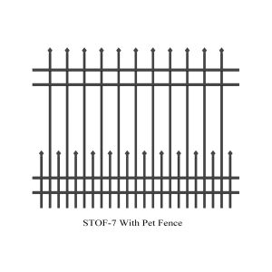 Cheap 4 rails narrow spacing stright top crimped top crimped 1800mm x 2400mm anti wild beast dog and wolf security steel fence for sale