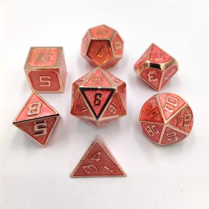 China Flash Powder Metal Multi Face Role Playing Dice Set Blue Character on sale