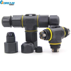 IP68 TUV Certified 3-Way M20 Waterproof Connector For LED Lighting Cable Range