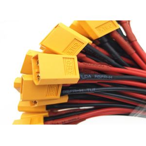 Yellow Electronic Custom Cable Assemblies With 14AWG End Tin Plated 2 Pin