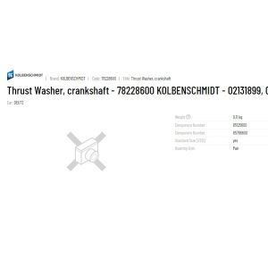 Thrust Washer 78228600 02131899 099AS18741000 1611A040STD for DEUTZ-KHD