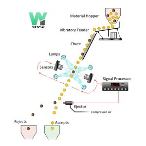 Wenyao Intelligent CCD Camera 6 Chute Color Sorter Sesame Color Sorting Machine