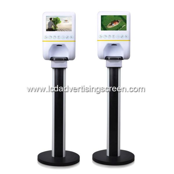 Standing Plastic Android Advertising Screen Non Contact Automatic Spray Hand