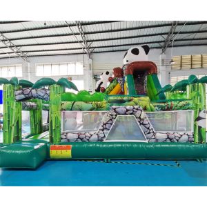 1000D Panda Inflatable Bounce House Combo For Hotel