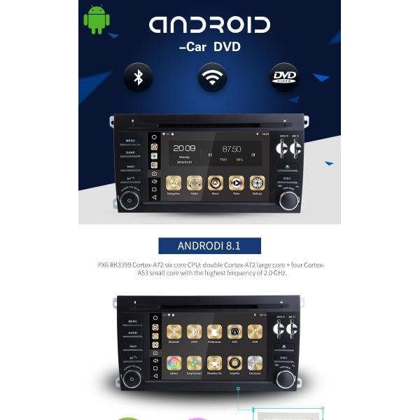 3g Wifi Steering Wheel Control Car Stereo DVD Player , Porsche Android Car Stereo