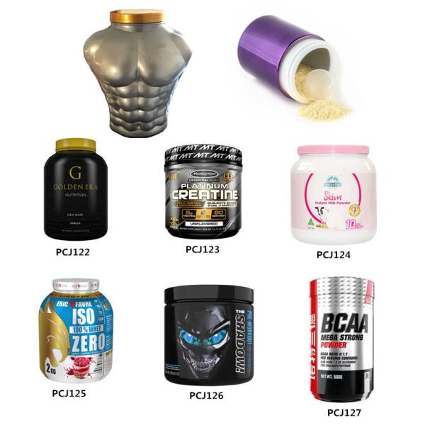 Empty Muscle Shape Protein Powder Storage Tub 5L Plastic Supplement Bottles