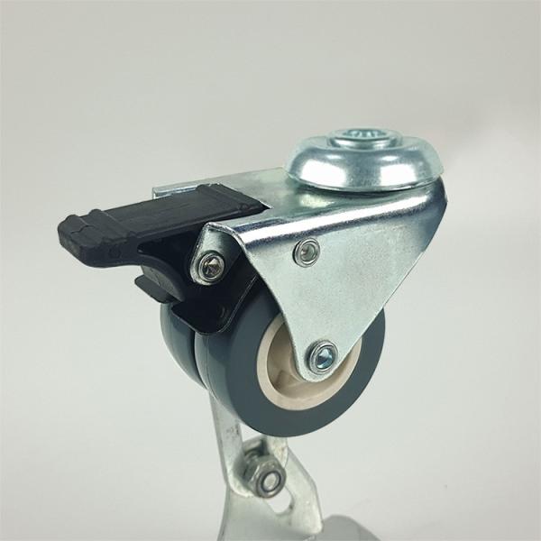 360 Degree Rotating Hole Head 3 Inch Double Locking Casters For Freezer PVC