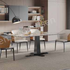 Long Lasting Ceramic Marble Effect Dining Table Stylish Eye Catching Minimalist