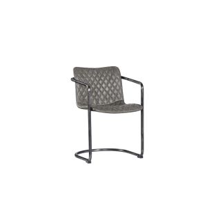 China Soft Grey Leather Dining Room Chairs , Upholstered Dining Room Chairs With Arms on sale