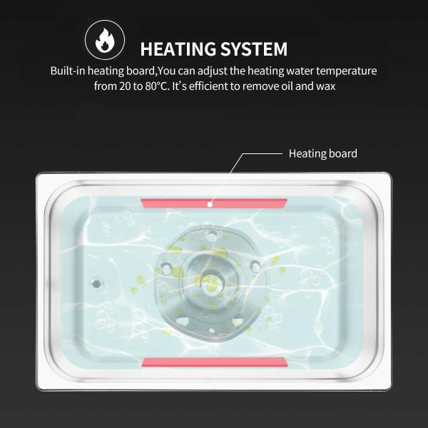 60W Benchtop Ultrasonic Cleaner , Heated Ultrasonic Cleaner For Cosmetic Brush