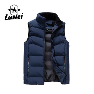 Customized Design Solid Warm Outwear Zip Sleeveless Utility Slim Cotton Quilted