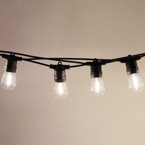 Waterproof IP65 String Lights Outdoor LED Bulb Light S14 27ft 12bulb Solar Panel