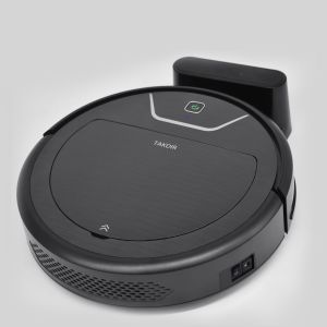 Black Robotic Smart Automatic Vacuum Cleaner With 2000PA Strong Suction