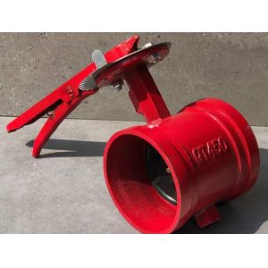 Low Temperature Rubber Coated Disc Grooved End Butterfly Valve with Ductile Iron
